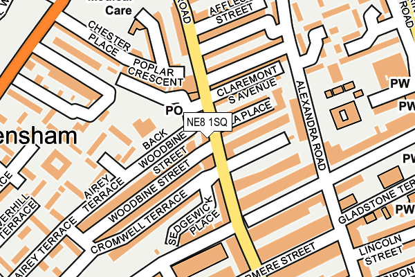 Map of THE PHONE SHOP NE LTD at local scale