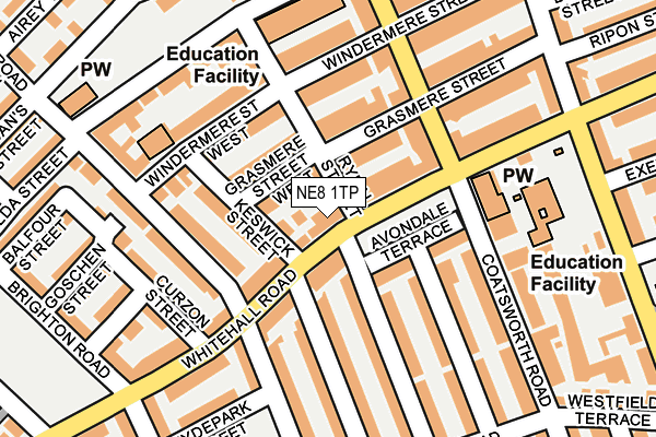 Map of WHITEHALL ROAD MANAGEMENT (NE) LTD at local scale