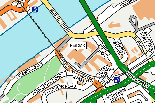 NE8 2AR map - OS OpenMap – Local (Ordnance Survey)