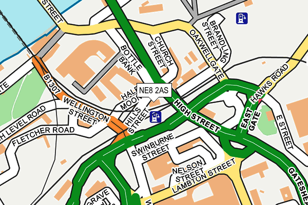 NE8 2AS map - OS OpenMap – Local (Ordnance Survey)