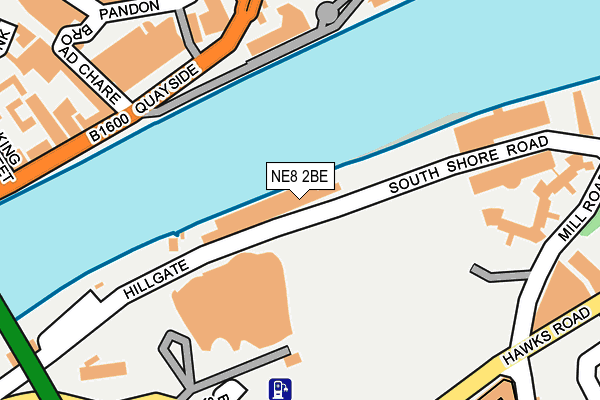 NE8 2BE map - OS OpenMap – Local (Ordnance Survey)
