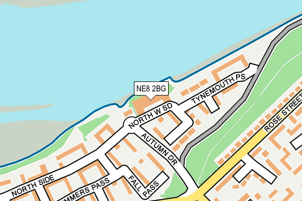 NE8 2BG map - OS OpenMap – Local (Ordnance Survey)