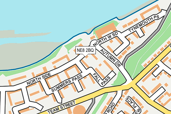 NE8 2BQ map - OS OpenMap – Local (Ordnance Survey)