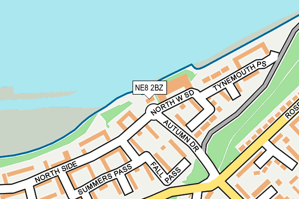 NE8 2BZ map - OS OpenMap – Local (Ordnance Survey)