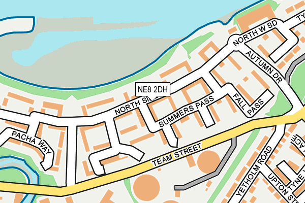 NE8 2DH map - OS OpenMap – Local (Ordnance Survey)