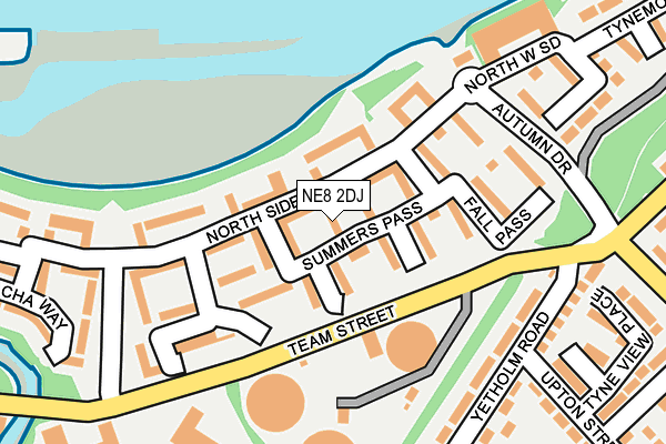 NE8 2DJ map - OS OpenMap – Local (Ordnance Survey)