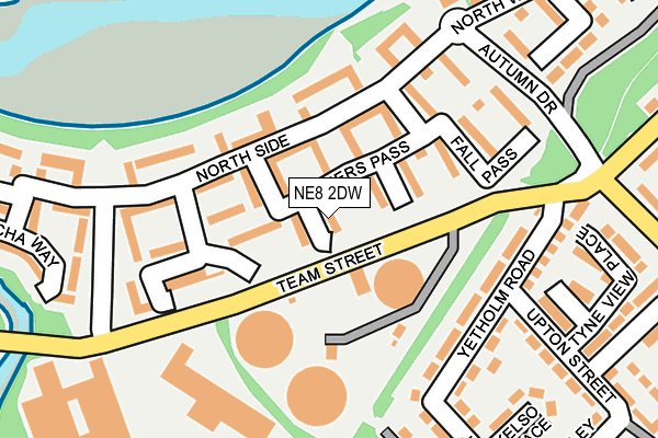 NE8 2DW map - OS OpenMap – Local (Ordnance Survey)
