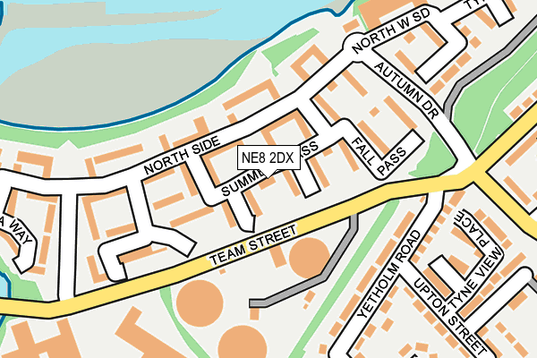 NE8 2DX map - OS OpenMap – Local (Ordnance Survey)