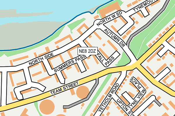 NE8 2DZ map - OS OpenMap – Local (Ordnance Survey)