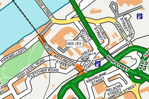 NE8 2ES map - OS OpenMap – Local (Ordnance Survey)