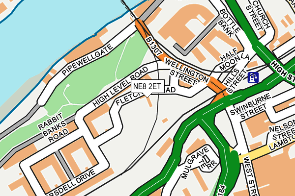NE8 2ET map - OS OpenMap – Local (Ordnance Survey)