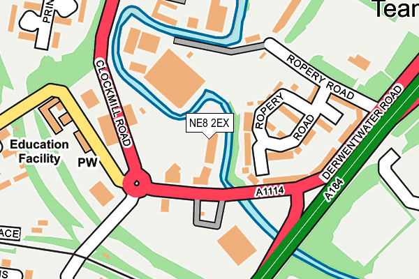 NE8 2EX map - OS OpenMap – Local (Ordnance Survey)