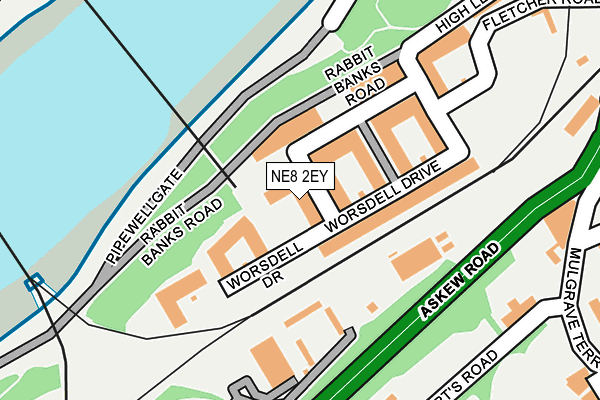 NE8 2EY map - OS OpenMap – Local (Ordnance Survey)