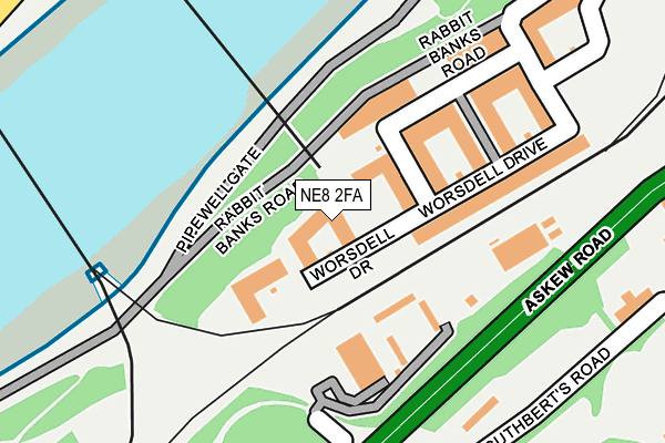NE8 2FA map - OS OpenMap – Local (Ordnance Survey)