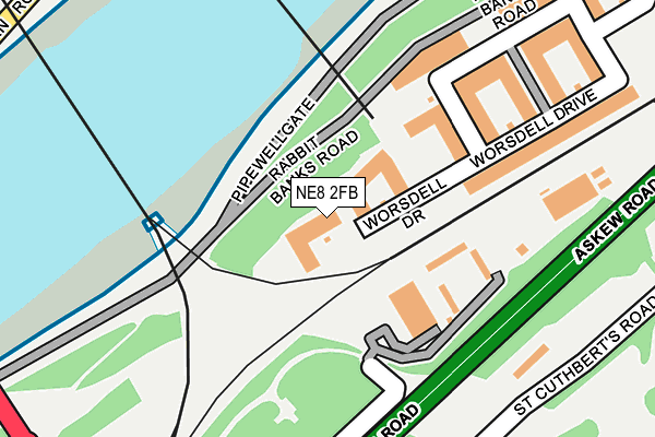 NE8 2FB map - OS OpenMap – Local (Ordnance Survey)