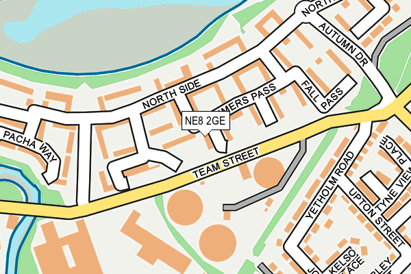 NE8 2GE map - OS OpenMap – Local (Ordnance Survey)