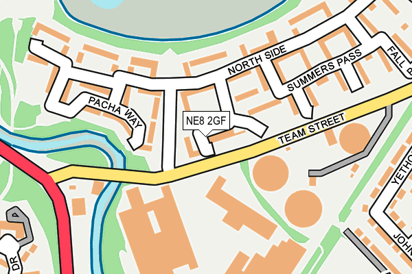 NE8 2GF map - OS OpenMap – Local (Ordnance Survey)