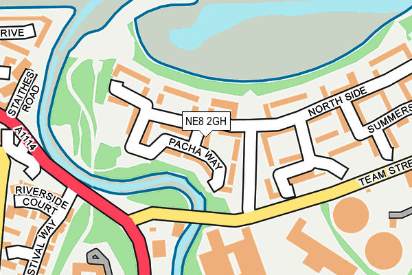 NE8 2GH map - OS OpenMap – Local (Ordnance Survey)