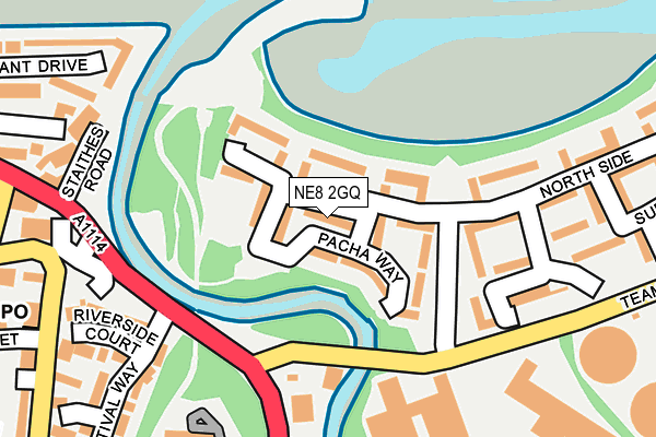 NE8 2GQ map - OS OpenMap – Local (Ordnance Survey)
