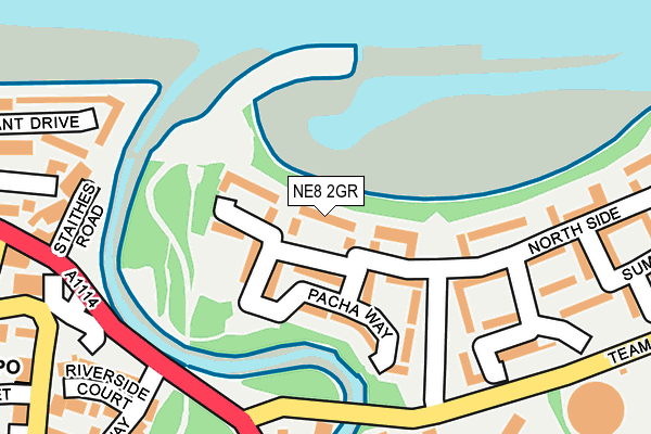 NE8 2GR map - OS OpenMap – Local (Ordnance Survey)