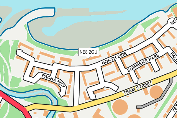 NE8 2GU map - OS OpenMap – Local (Ordnance Survey)