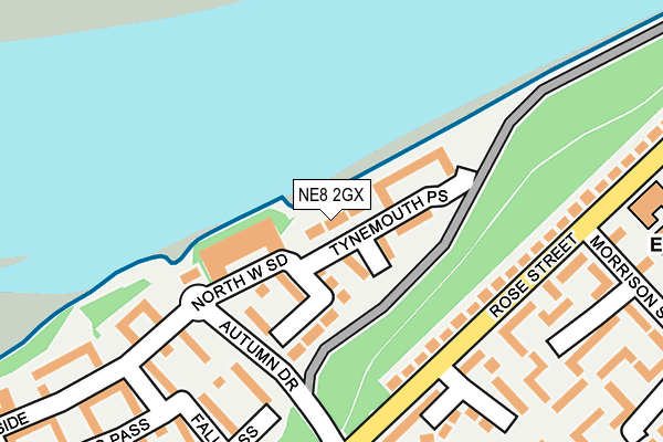 NE8 2GX map - OS OpenMap – Local (Ordnance Survey)