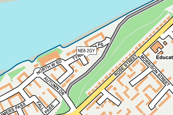 NE8 2GY map - OS OpenMap – Local (Ordnance Survey)