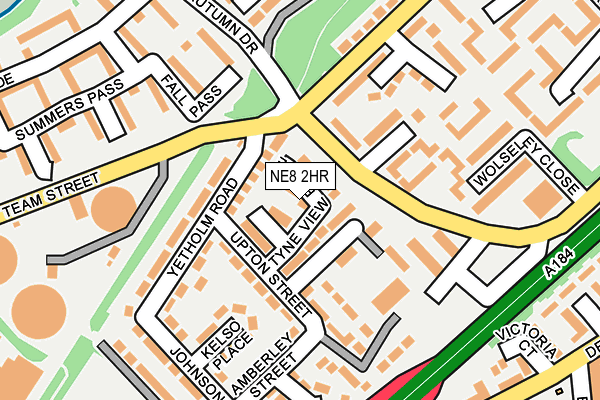 NE8 2HR map - OS OpenMap – Local (Ordnance Survey)