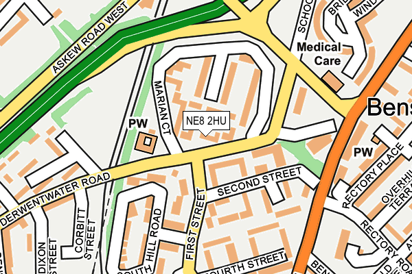 NE8 2HU map - OS OpenMap – Local (Ordnance Survey)