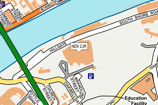 NE8 2JR map - OS OpenMap – Local (Ordnance Survey)