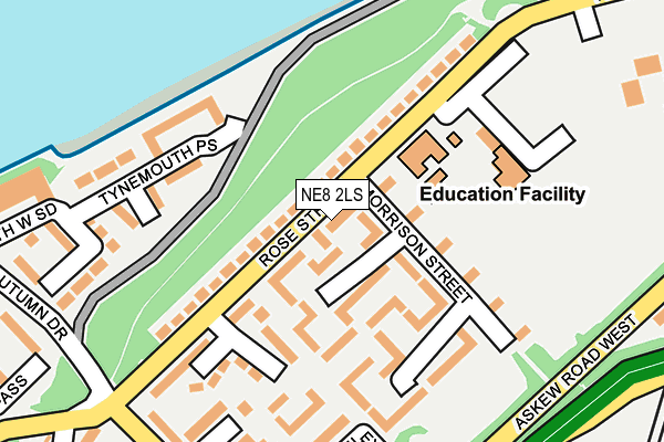 NE8 2LS map - OS OpenMap – Local (Ordnance Survey)