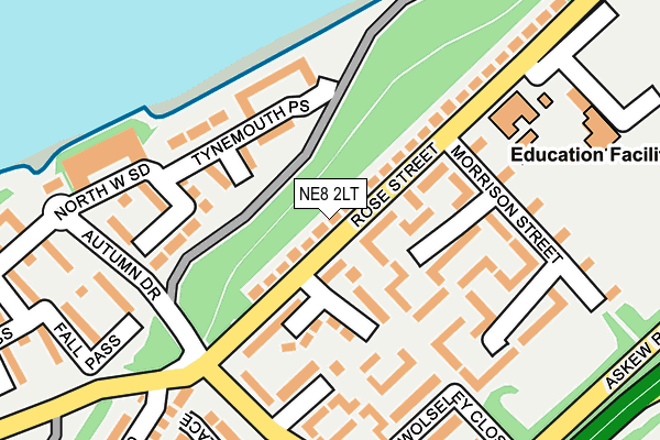 NE8 2LT map - OS OpenMap – Local (Ordnance Survey)