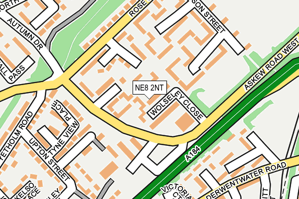 NE8 2NT map - OS OpenMap – Local (Ordnance Survey)