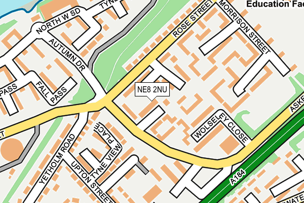 NE8 2NU map - OS OpenMap – Local (Ordnance Survey)