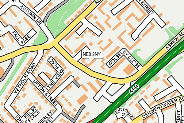 NE8 2NY map - OS OpenMap – Local (Ordnance Survey)
