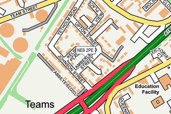 NE8 2PE map - OS OpenMap – Local (Ordnance Survey)