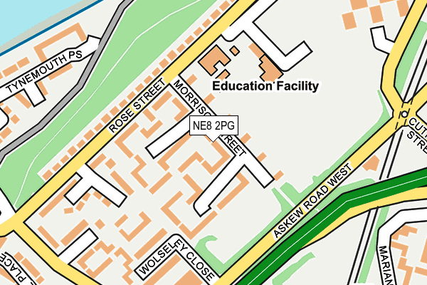 NE8 2PG map - OS OpenMap – Local (Ordnance Survey)