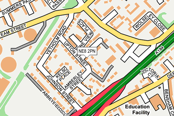 NE8 2PN map - OS OpenMap – Local (Ordnance Survey)