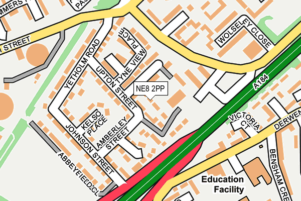 NE8 2PP map - OS OpenMap – Local (Ordnance Survey)