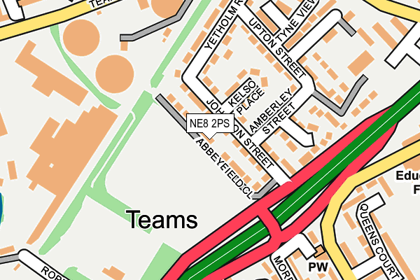 NE8 2PS map - OS OpenMap – Local (Ordnance Survey)