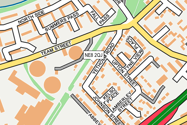 NE8 2QJ map - OS OpenMap – Local (Ordnance Survey)