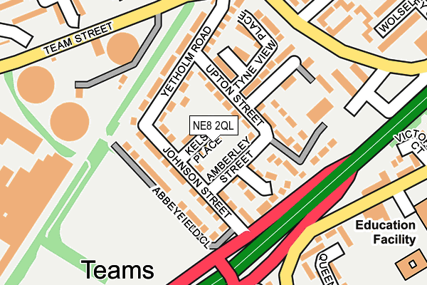 NE8 2QL map - OS OpenMap – Local (Ordnance Survey)
