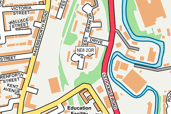 NE8 2QR map - OS OpenMap – Local (Ordnance Survey)