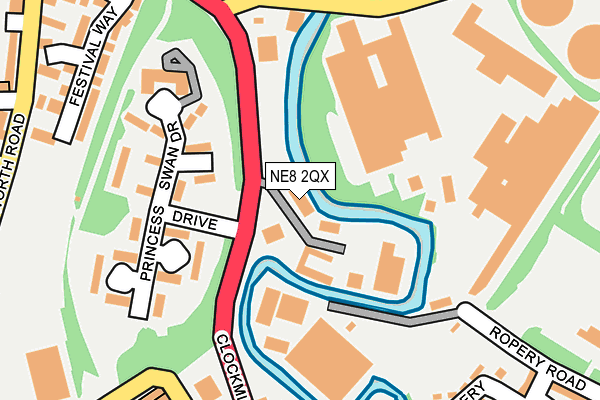 NE8 2QX map - OS OpenMap – Local (Ordnance Survey)
