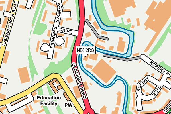 NE8 2RG map - OS OpenMap – Local (Ordnance Survey)