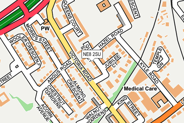 NE8 2SU map - OS OpenMap – Local (Ordnance Survey)