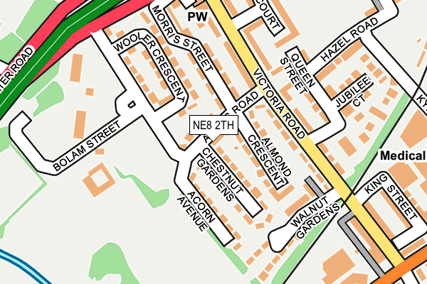 NE8 2TH map - OS OpenMap – Local (Ordnance Survey)