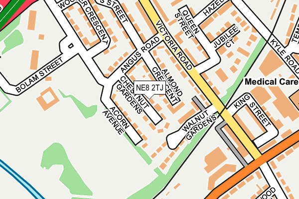 NE8 2TJ map - OS OpenMap – Local (Ordnance Survey)