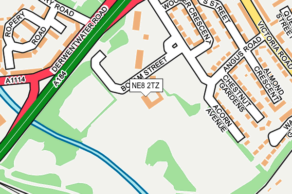 NE8 2TZ map - OS OpenMap – Local (Ordnance Survey)