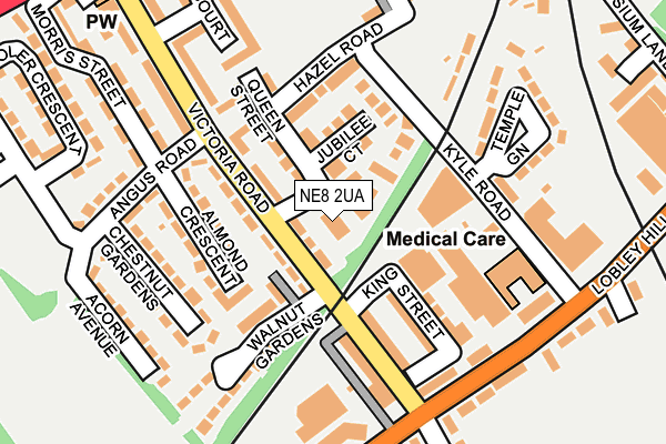 NE8 2UA map - OS OpenMap – Local (Ordnance Survey)